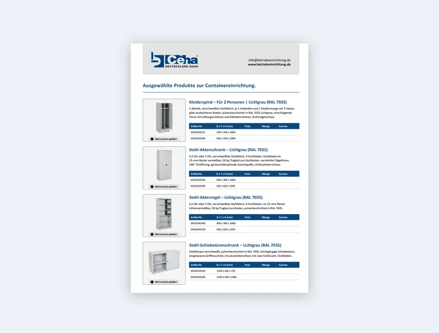 Flyer-Vorschau für Containereinrichtung